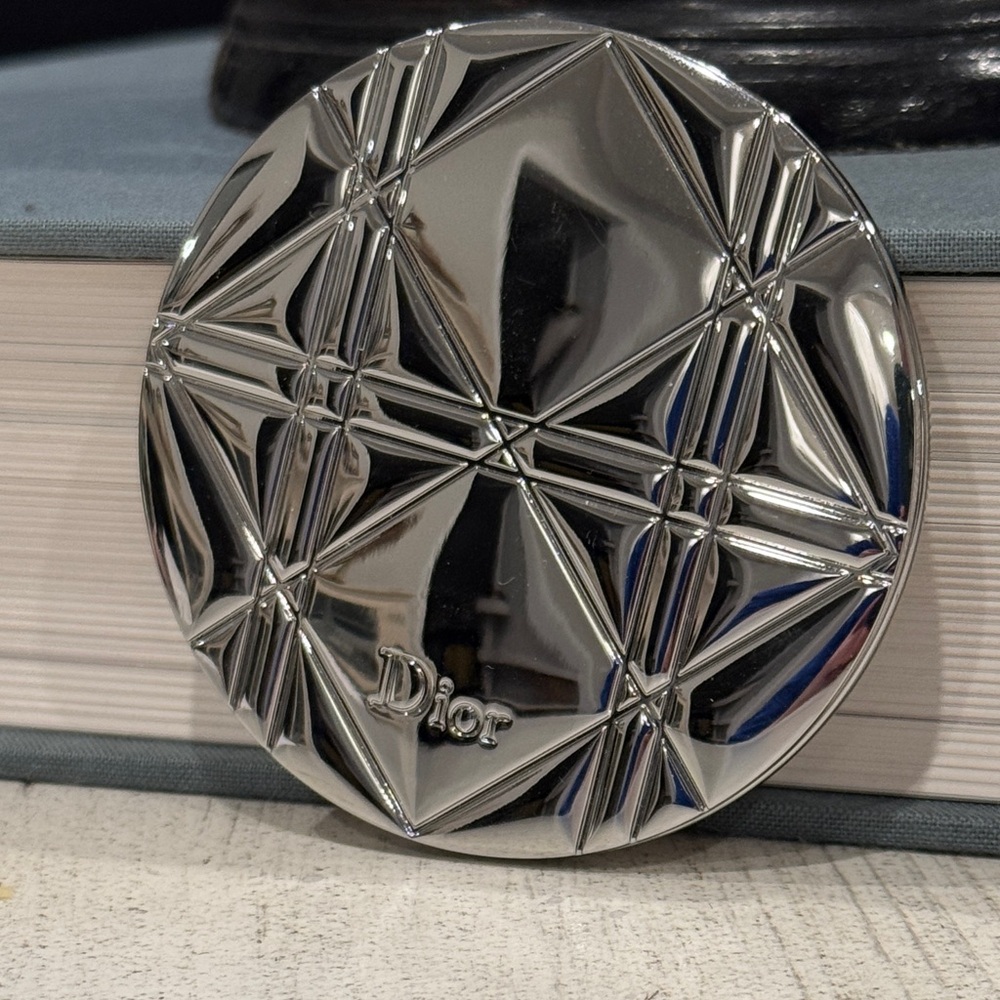 Dior Shimmering Silver Geometric Compact Mirror